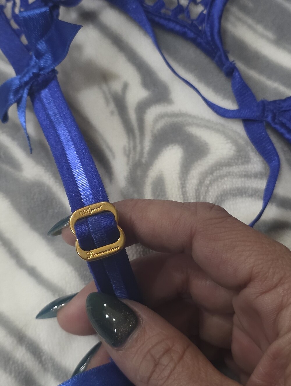 Agent Provocater Cassius SET in Cobalt Blue Mesh Lingerie - Picture 7 of 7